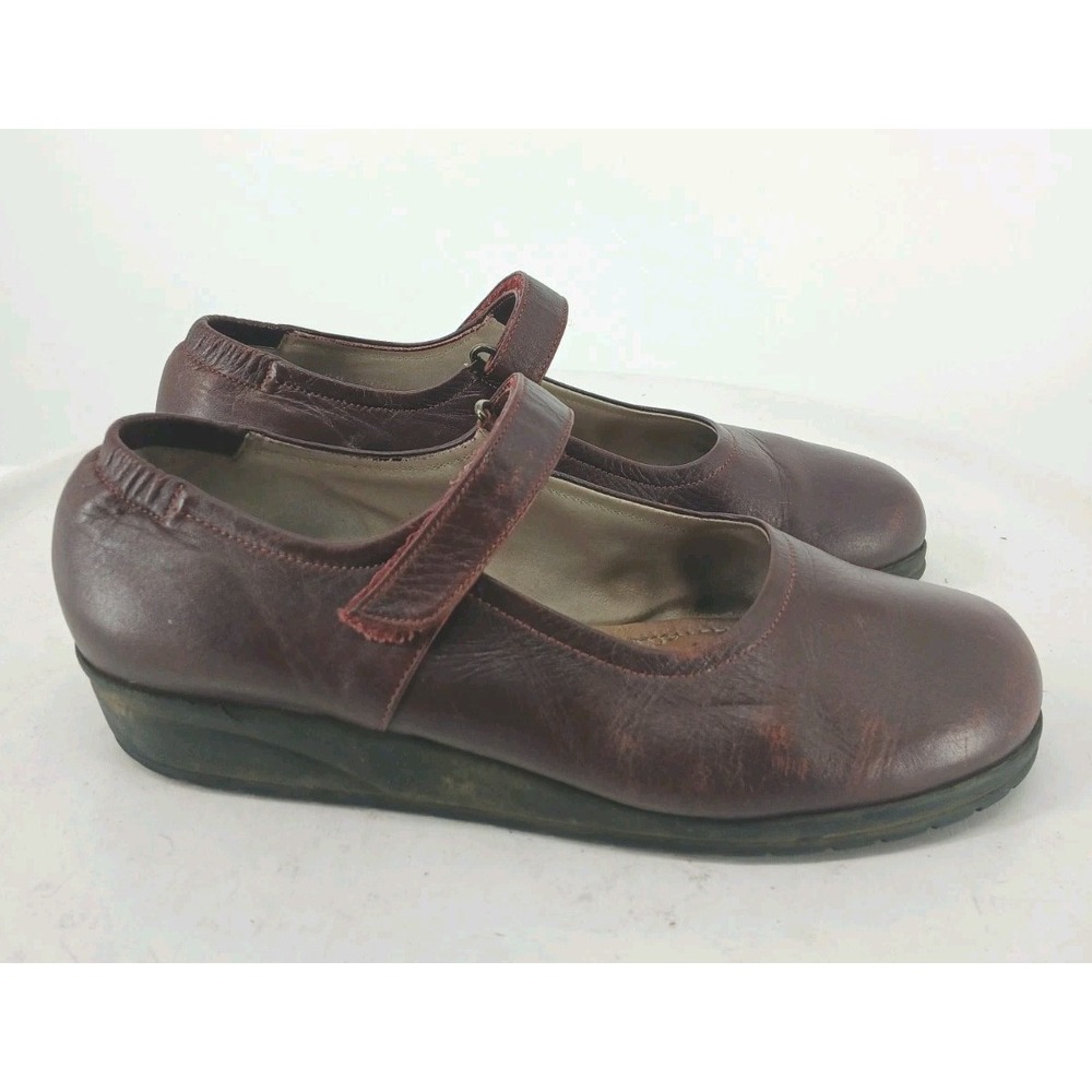 BeautiFeel Mary Jane Custom Burgundy Leather Luxurious Flats Shoes EU 39 US 8 C3
